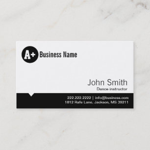 Schlichte Black Dot Dance Business Card Visitenkarte