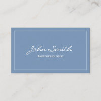 Schlichte Blue Anästhesiologin Business Card