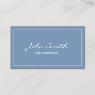 Schlichte Blue Anästhesiologin Business Card Visitenkarte