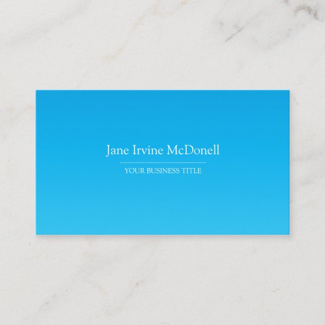 Schlichte Blue Business Card Visitenkarte (Vorderseite)