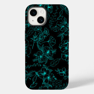 Schlichte Blume Muster 01.b Schwarze BG Case-Mate iPhone 14 Hülle
