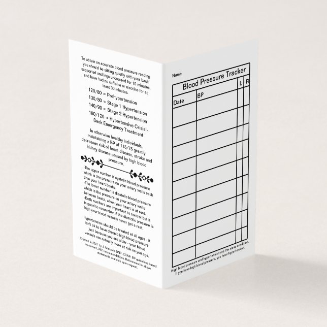 Schlichte Blutdruck-digitale Brieftasche Karte 202 (Vorderseite)