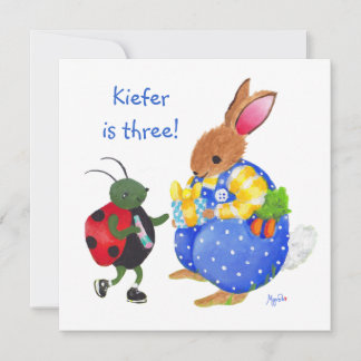 schlichte Bunny und Bug-Geburtstagseinladung Einladung