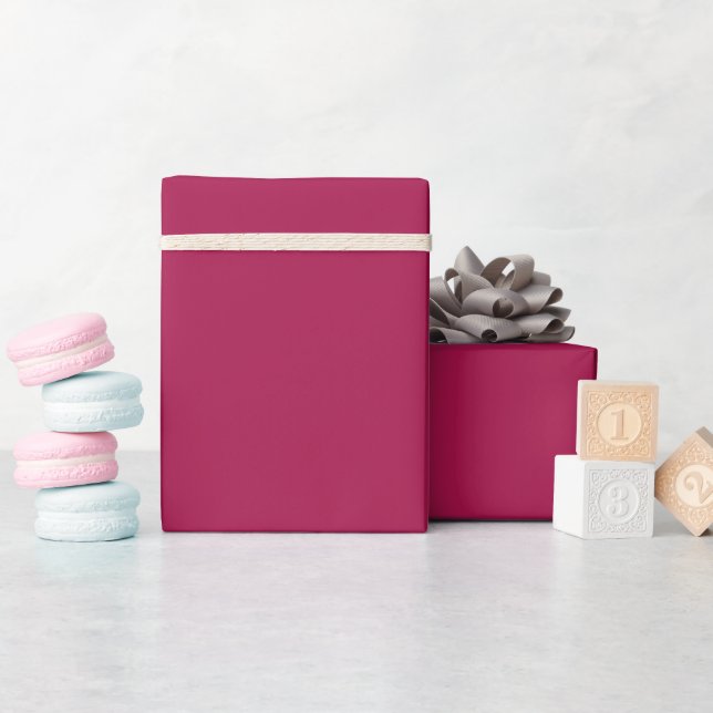 Schlichte Cerise Kirsche Rosa Geschenkpapier (Babyparty)