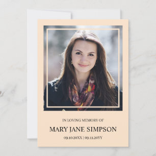 Schlichte Creme in liebevollem Gedächtnis Beerdigu