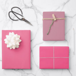Schlichte Crimson Puce Strawberry Pink Shades 3 To Geschenkpapier Set