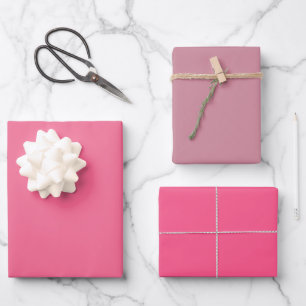 Schlichte Crimson Puce Strawberry Pink Shades 3 To Geschenkpapier Set