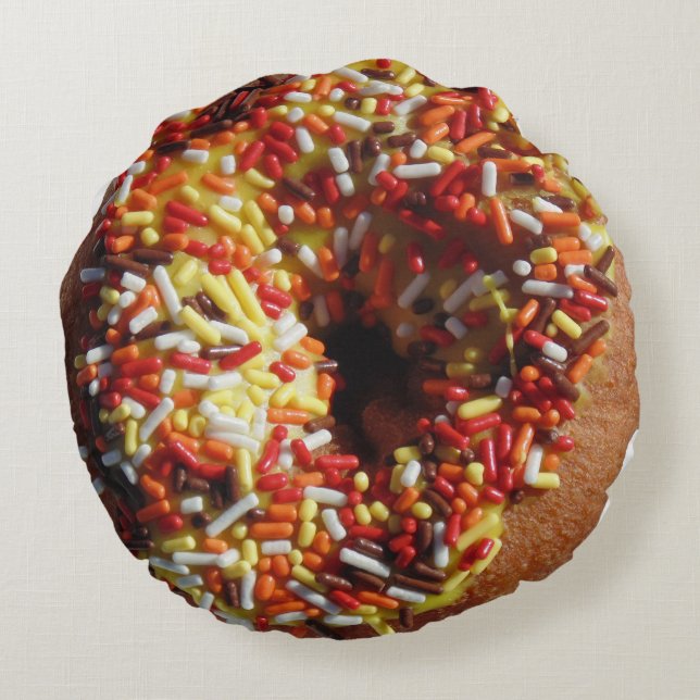 Schlichte Donuts mit Sprinklen Rundes Kissen (Rückseite)