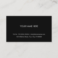 Schlichte einfache Black Business Card