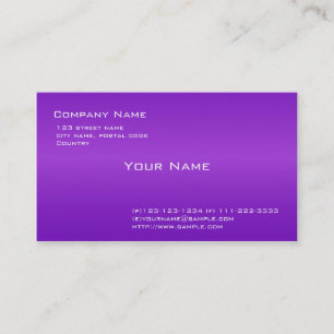 Schlichte, einfache, elegante lila Visitenkarte. Visitenkarte