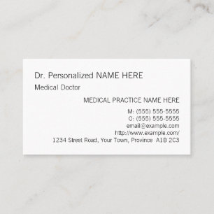 Schlichte, einfache und einfache Visitenkarte