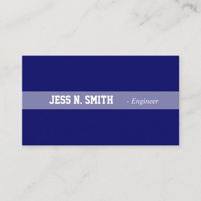 Schlichte, einfache und elegante blaue Visitenkart Visitenkarte (Vorderseite)