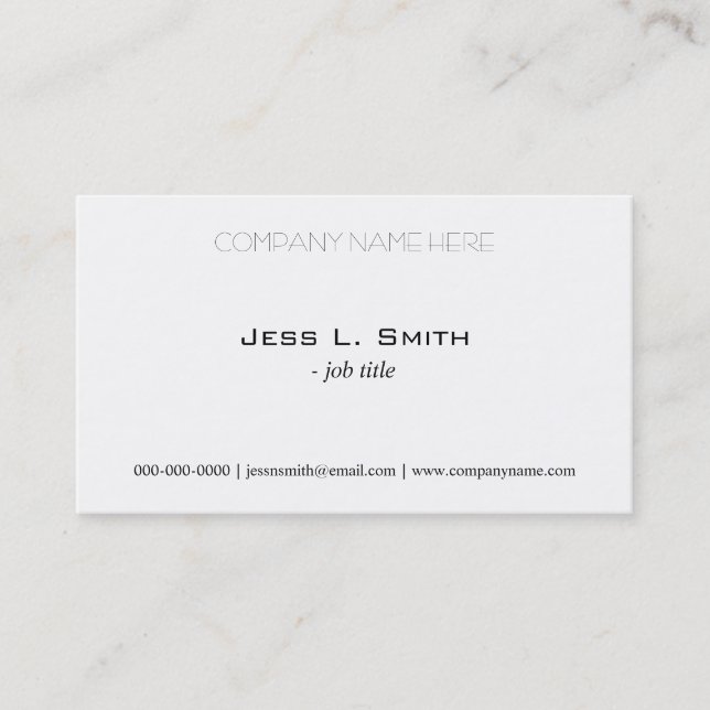 Schlichte, einfache Visitenkarte (Vorderseite)