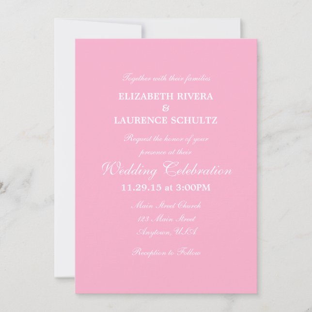 Schlichte Einladung zur Hochzeit (Vorderseite)