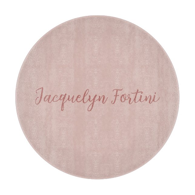 Schlichte Elegante Rose Goldene Kalligraphie Schneidebrett (Vorderseite)