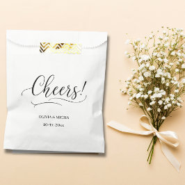 Schlichte, elegante Script White Gastgeschenk Hoch Geschenktütchen