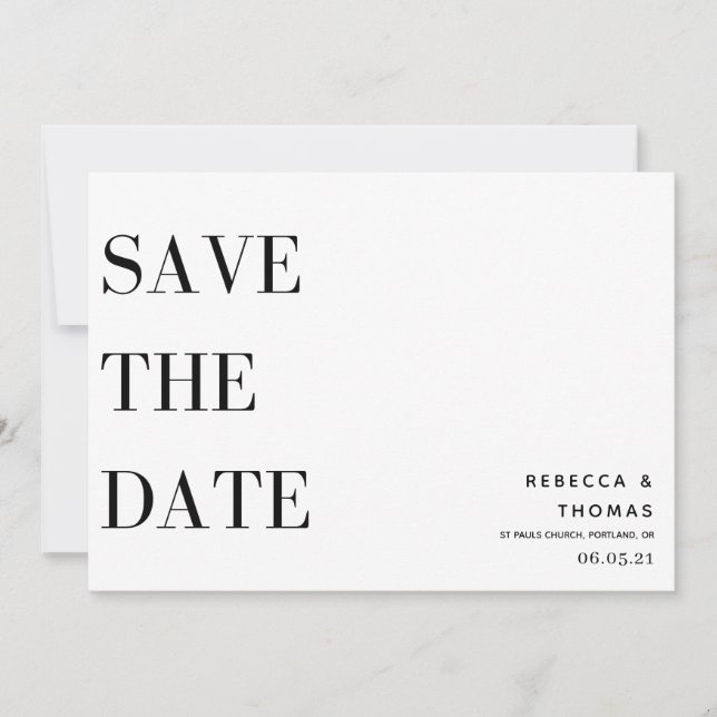 schlichte Eleganz, ohne Foto Save the Date (Vorderseite)