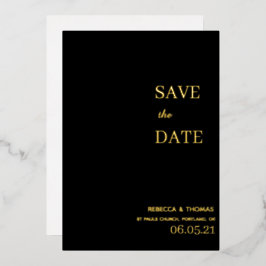 schlichte Eleganz, ohne Foto Save the Date Folieneinladung