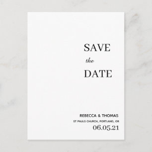 schlichte Eleganz, ohne Foto Save the Date Postkarte