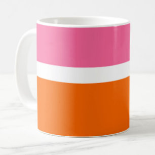 Schlichte Farbblockgestaltung in rosa, orange Kaffeetasse