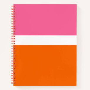 Schlichte Farbblockgestaltung in rosa, orange Notizbuch