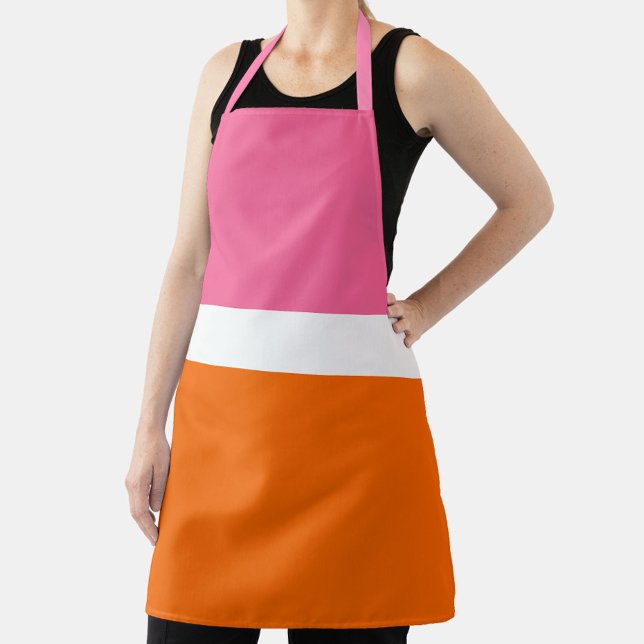 Schlichte Farbblockgestaltung in rosa, orange Schürze (Von Creator hochgeladen)