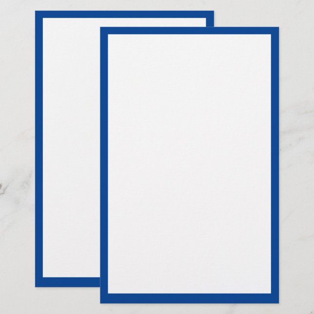 Schlichte Farbe der blauen Grenzkante Briefpapier (Vorne/Hinten)