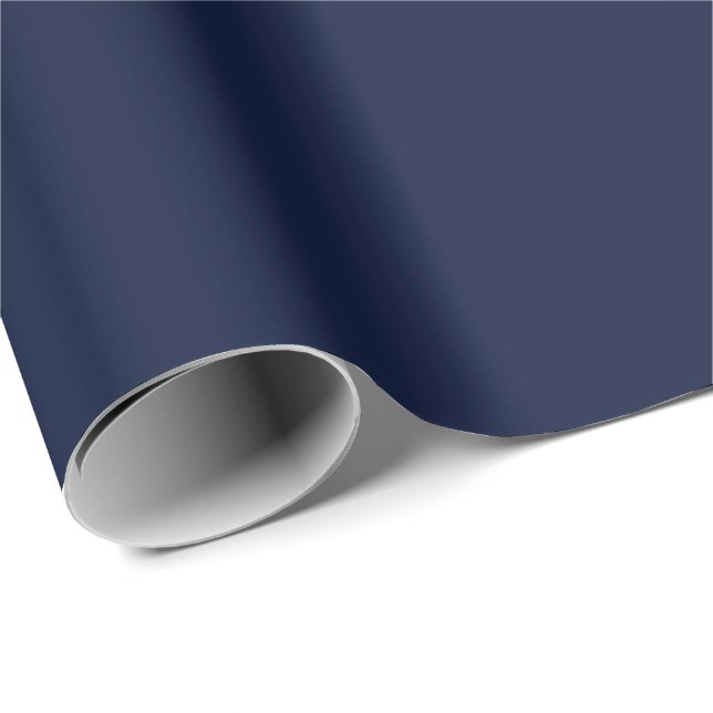 Schlichte Farbe Navy Geschenkpapier (Rolleneckpunkt)
