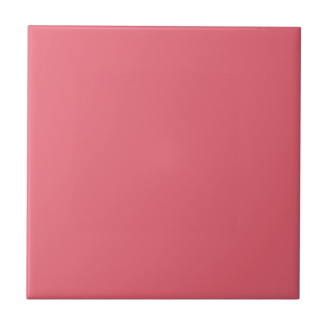 Schlichte Farbe Sun Kissed Coral rosa Fliese (Vorderseite)