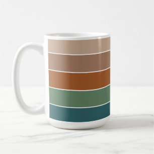 Schlichte Farbstreifen warme Herbstfarben Kaffeetasse
