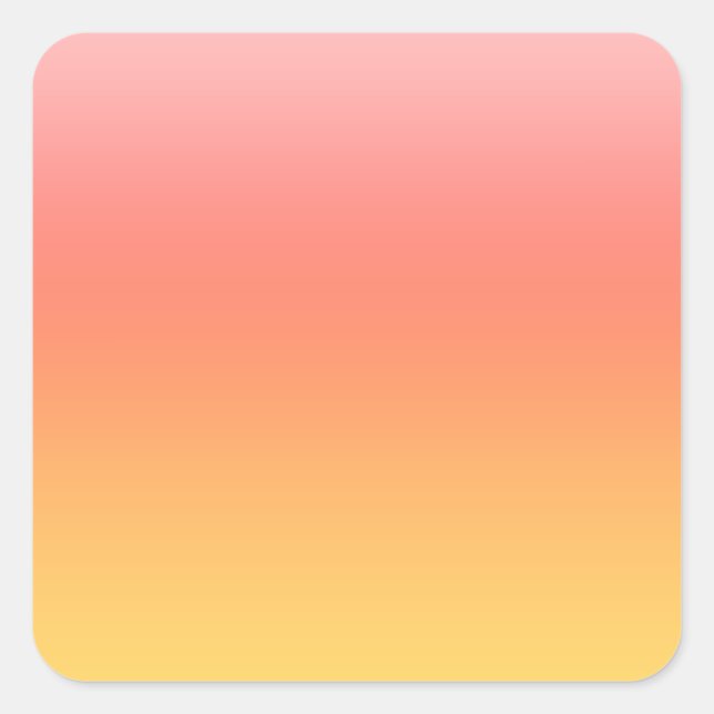 Schlichte Farbtöne - Gelb bis dunkelrosa Ober Quadratischer Aufkleber (Vorderseite)
