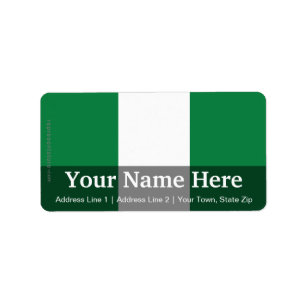 Schlichte Flagge Nigerias Adressaufkleber
