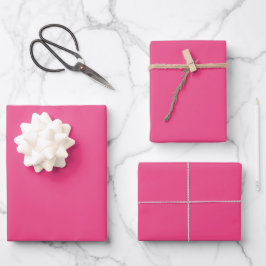 Schlichte französische Rose heiß rosa Geschenkpapier Set