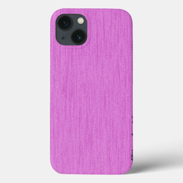 Schlichte Fuchsia (Crayola) mit Holzkörnmonogramm Case-Mate iPhone Hülle (Rückseite)