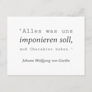 Schlichte Goethe Zitat Imponieren Postkarte