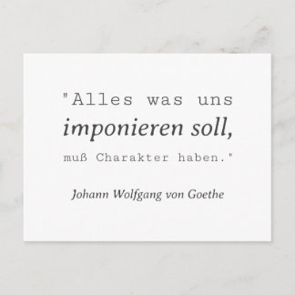 Schlichte Goethe Zitat Imponieren Postkarte