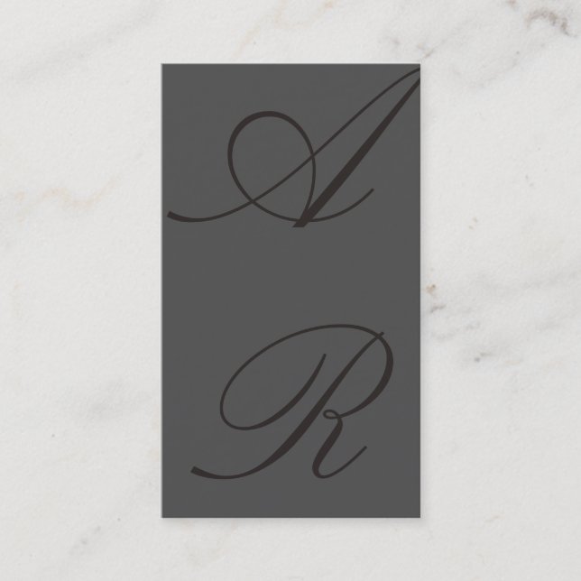 Schlichte Grau Black Trendy Monogram Business Card Visitenkarte (Vorderseite)