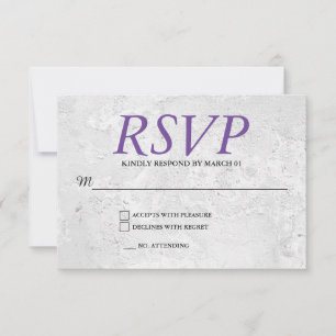Schlichte graue Wand-Hochzeit UAWG Warteantwort RSVP Karte
