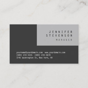 Schlichte Grautöne Streifen Clean Business Card Visitenkarte