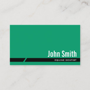 Schlichte Green Equine Dentis Business Card Visitenkarte