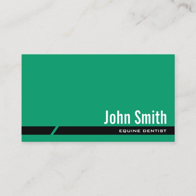 Schlichte Green Equine Dentis Business Card Visitenkarte (Vorderseite)