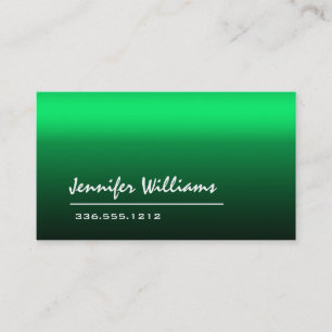 Schlichte grüne Minimalistische berufliche Visitenkarte