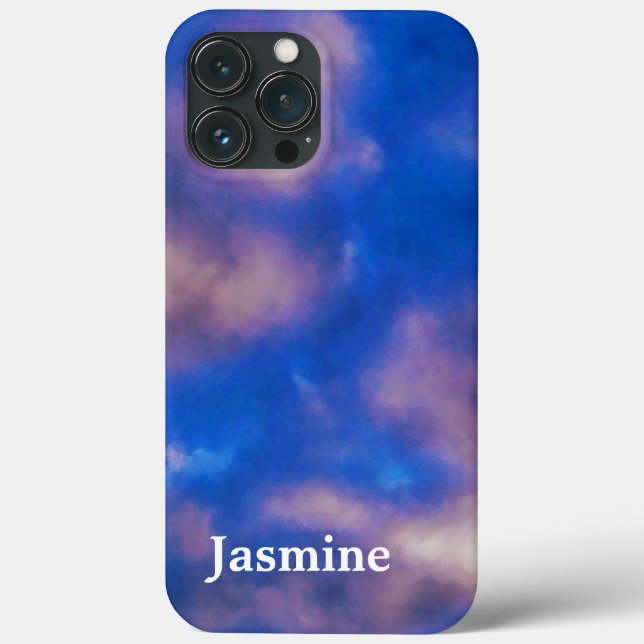 Schlichte handgeschriebene Eigenname Blue Sky Clou Case-Mate iPhone Hülle (Rückseite)