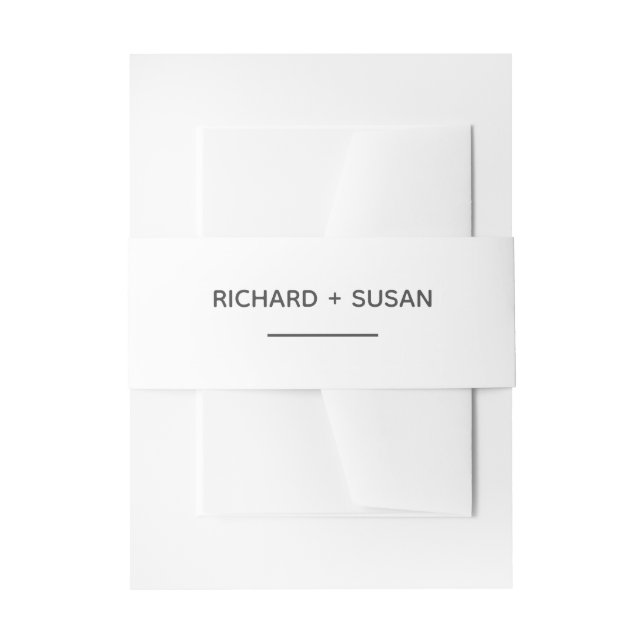 Schlichte Hochzeit von Braut und Groom Einladungsbanderole (Vorderseite Beispiel)