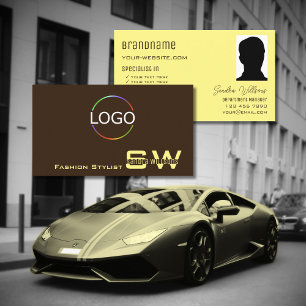 Schlichte Kaffeebrasse mit Monogram Logo-Logo-Foto Visitenkarte