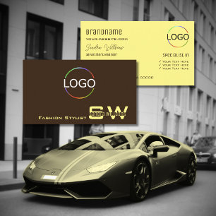 Schlichte Kaffeebrasse mit Monogramm und Logo Visitenkarte
