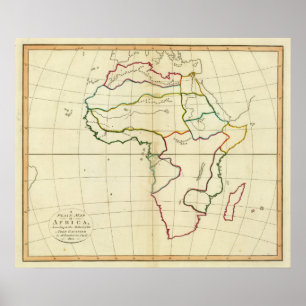 Schlichte Karte Afrika Poster