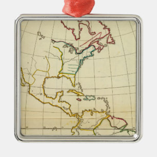 Schlichte Karte Amerika Ornament Aus Metall