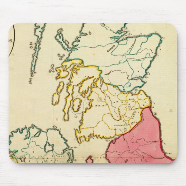 Schlichte Karte Britische Inseln Mousepad (Vorne)