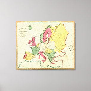 Schlichte Karte Europa Leinwanddruck